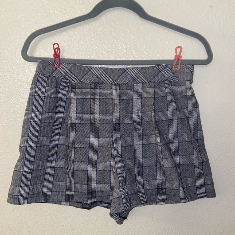 forever 21 high waisted gray plaid shorts